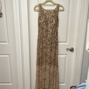 Adrianna Papell Gold Sequin Gown